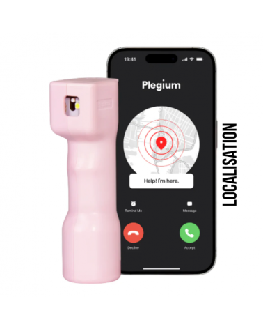 Spray au poivre intelligent (rose) avec système de connexion + sirène d'alarme puissante