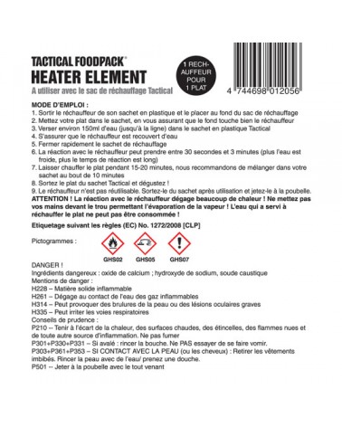 Réactif chauffant sans flamme Tactical Heater Element